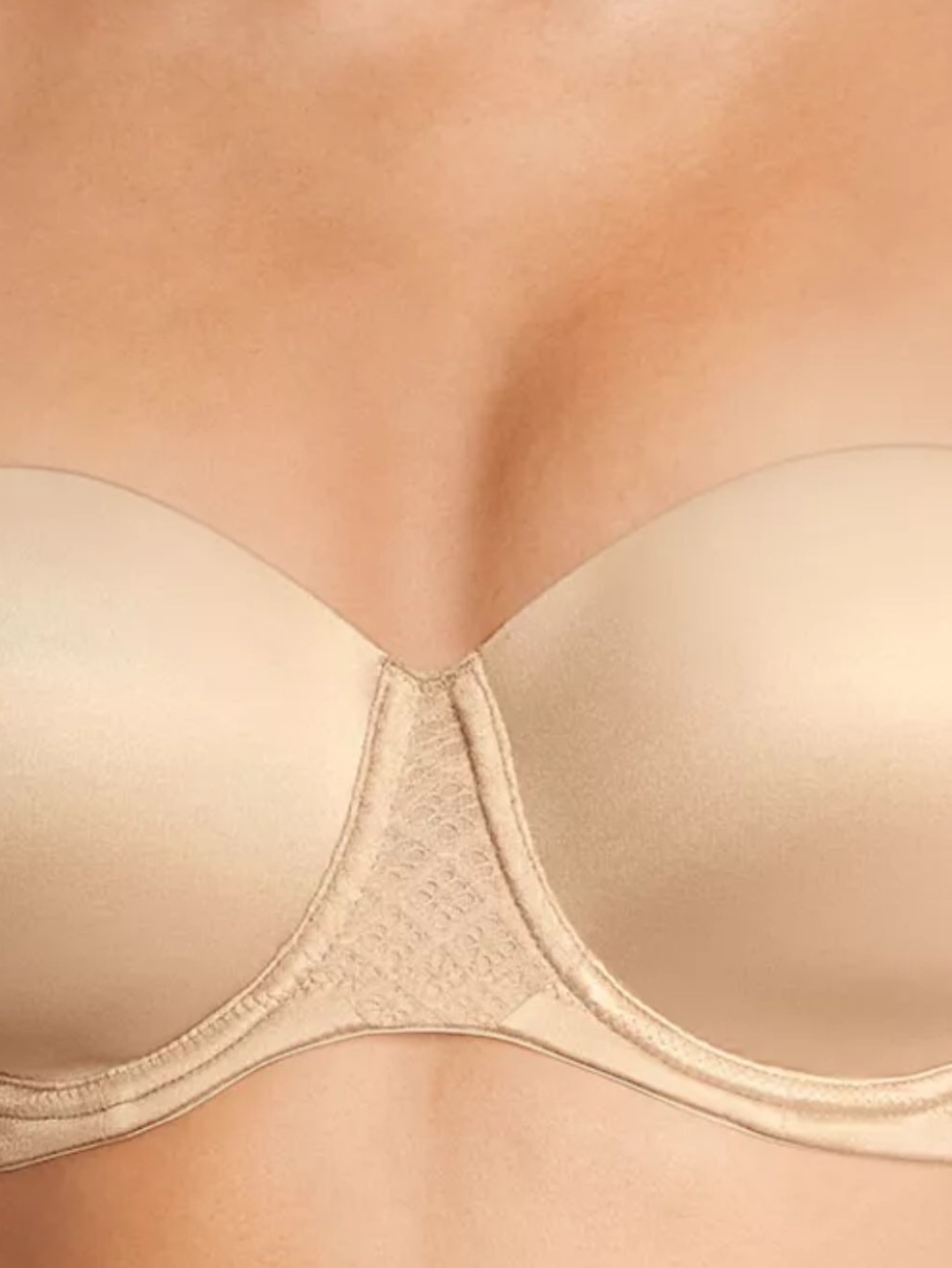 Bali One Smooth U Stay In Place Strapless Underwire Smooth Bra in Nude/Beige